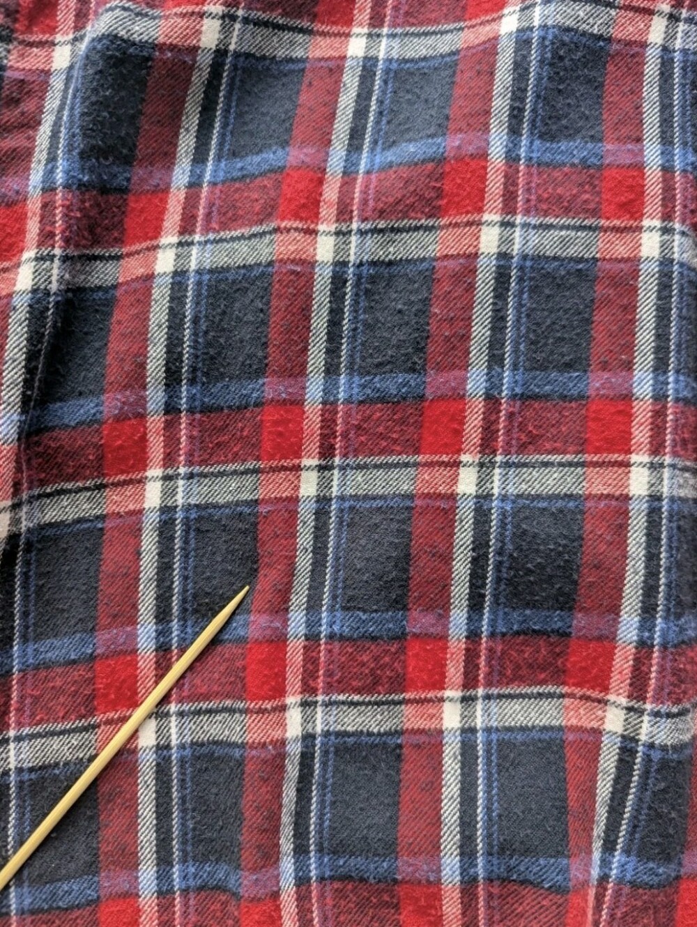 Woolrich Mens Large Plaid Flannel Button Down Red White Blue Well Worn GUC - Picture 6 of 11